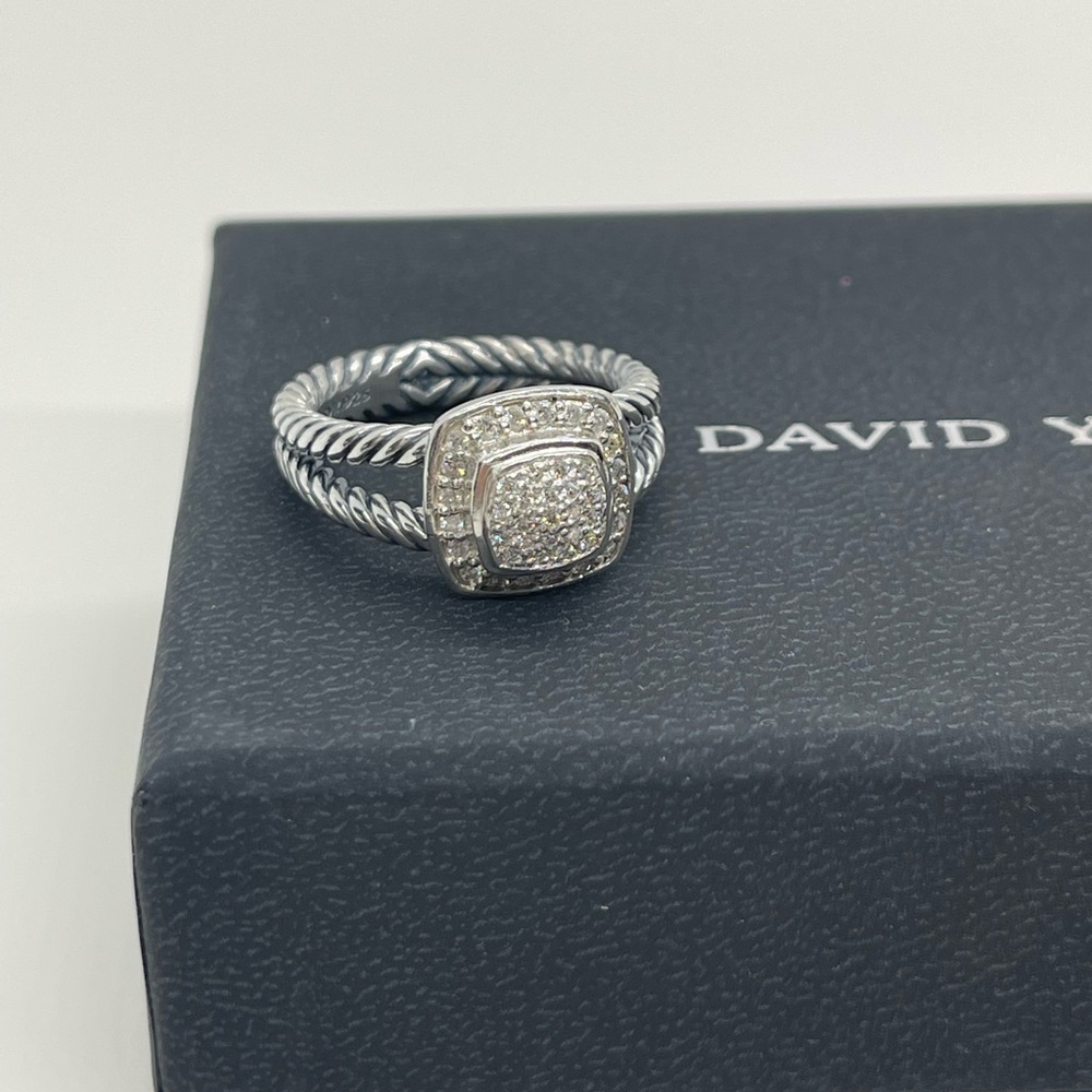 David Yurman Petite Albion Ring Sterling Silver with Pavè Diamonds - Picture 4 of 16